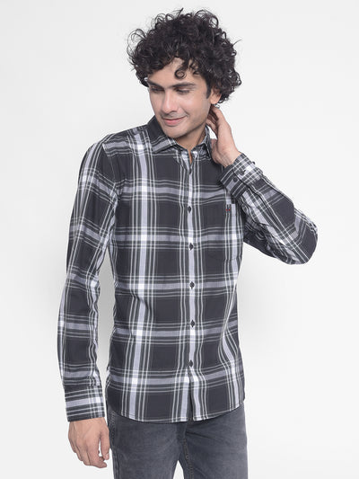 Navy Checked Shirt-Men Shirts-Crimsoune Club