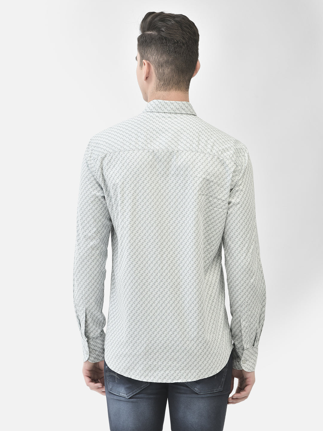 Grey Printed Shirt-Men Shirts-Crimsoune Club