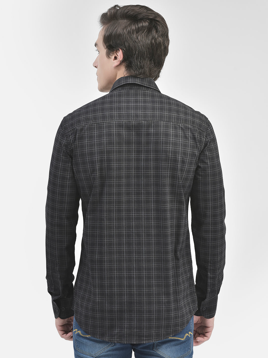 Black Checked Shirt-Men Shirts-Crimsoune Club