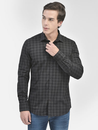 Black Checked Shirt-Men Shirts-Crimsoune Club