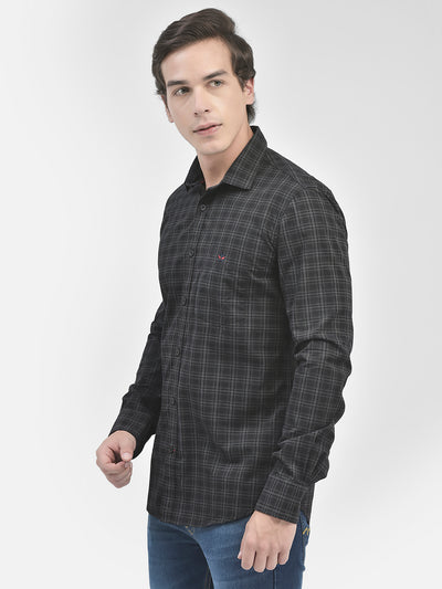 Black Checked Shirt-Men Shirts-Crimsoune Club