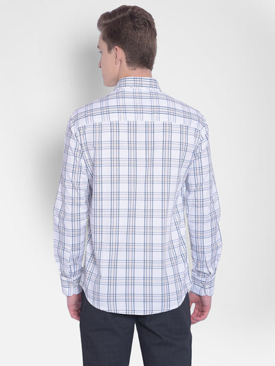 White Checked Shirt-Men Shirts-Crimsoune Club