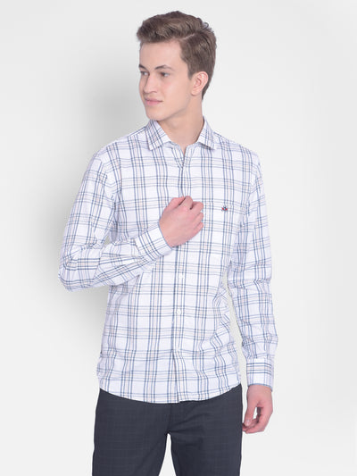 White Checked Shirt-Men Shirts-Crimsoune Club