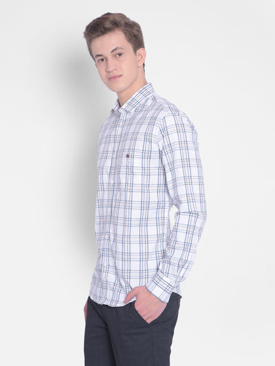 White Checked Shirt-Men Shirts-Crimsoune Club