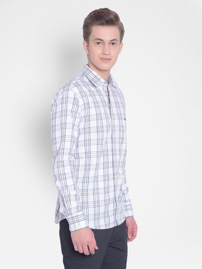 White Checked Shirt-Men Shirts-Crimsoune Club