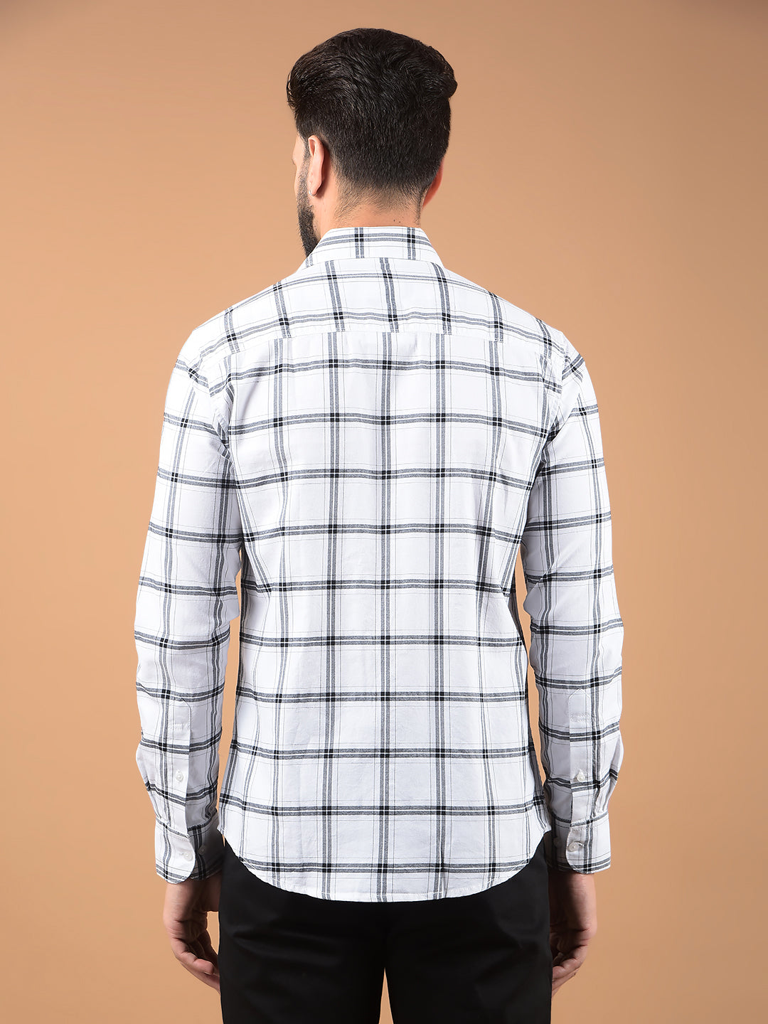 White Checked 100% Cotton Shirt