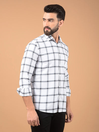 White Checked 100% Cotton Shirt