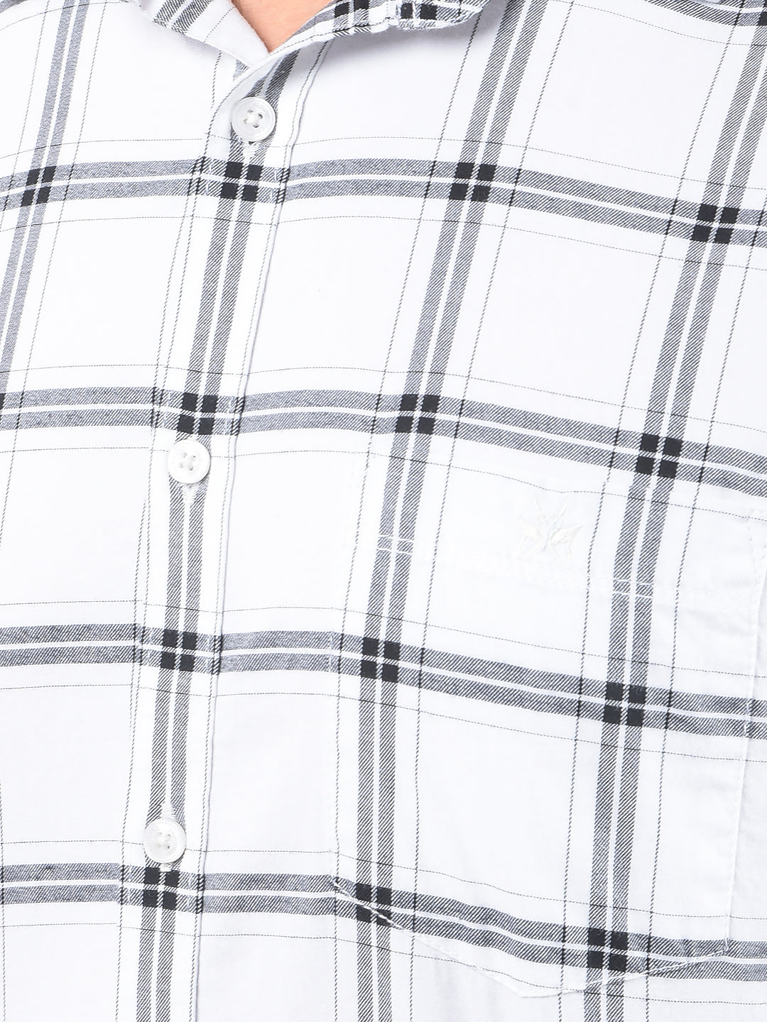 White Checked 100% Cotton Shirt