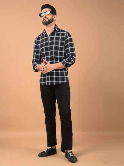 Black Checked 100% Cotton Shirt