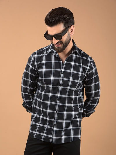 Black Checked 100% Cotton Shirt