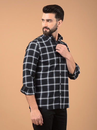 Black Checked 100% Cotton Shirt