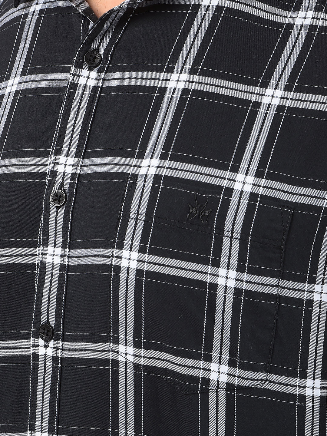 Black Checked 100% Cotton Shirt