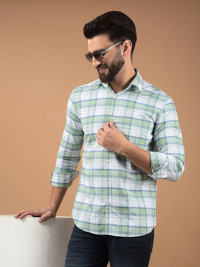 Green Checked 100% Cotton Shirt