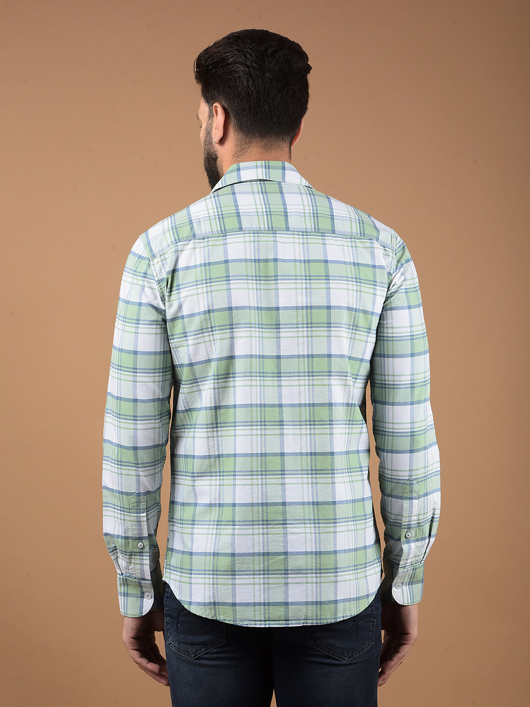 Green Checked 100% Cotton Shirt