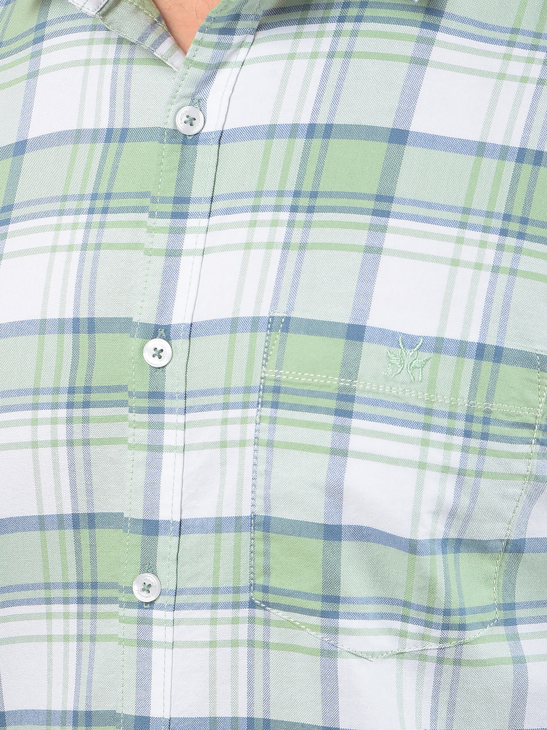 Green Checked 100% Cotton Shirt