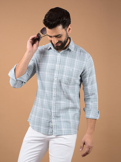 Grey Checked 100% Cotton Shirt