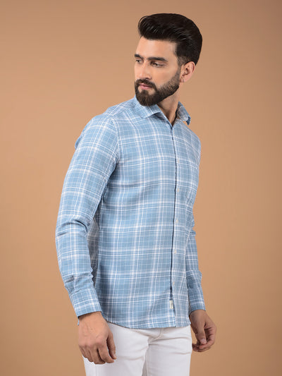 Blue Checked 100% Cotton Shirt