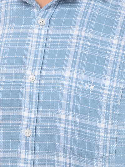 Blue Checked 100% Cotton Shirt