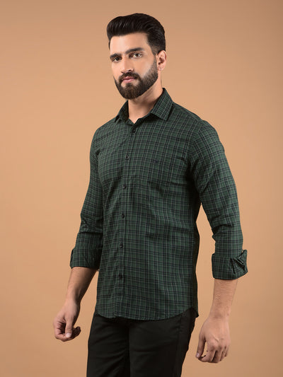 Green Checked 100% Cotton Shirt