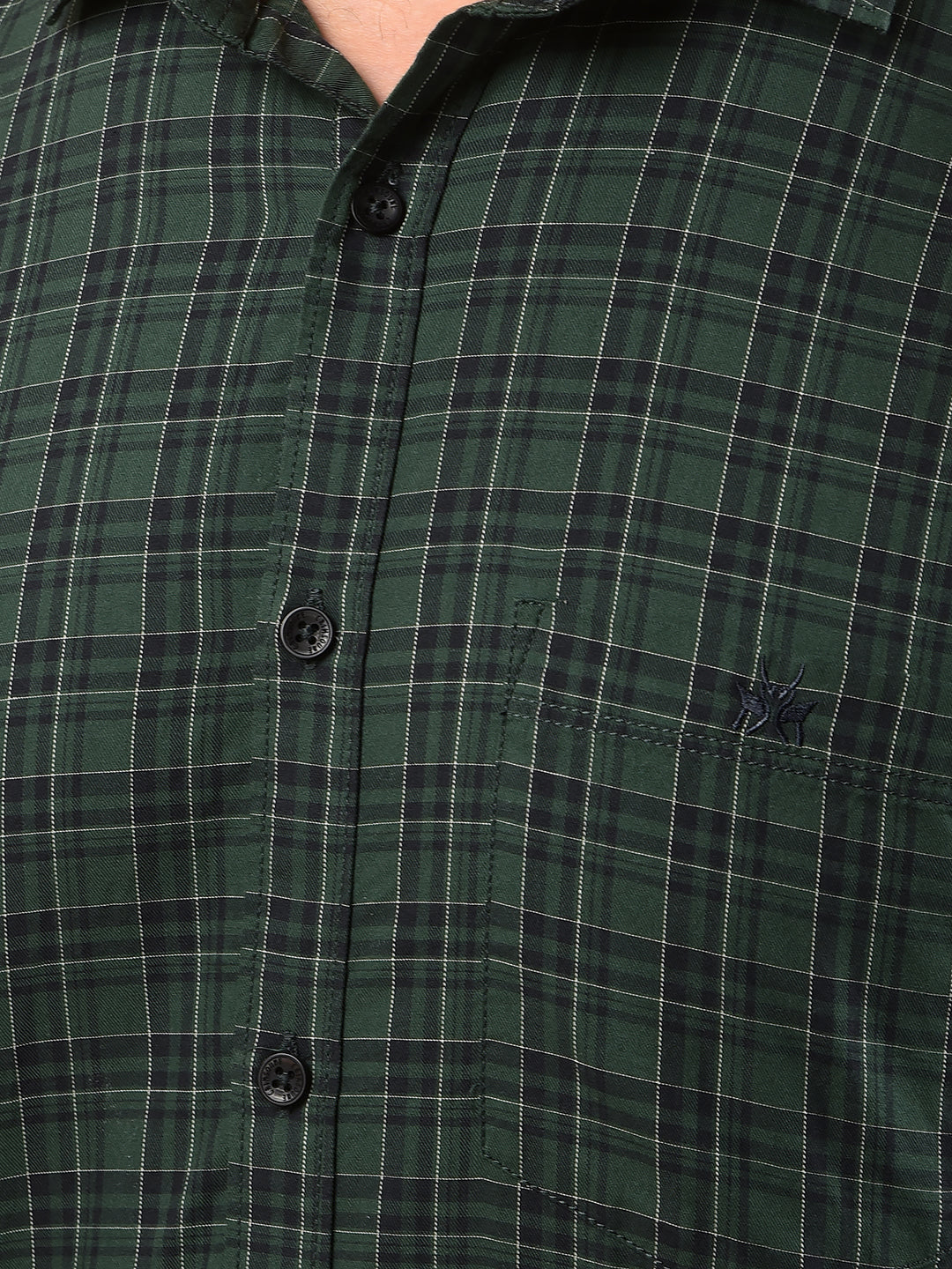 Green Checked 100% Cotton Shirt