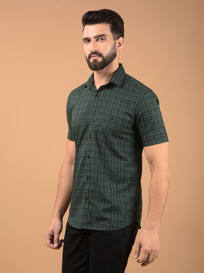 Green Checked 100% Cotton Shirt