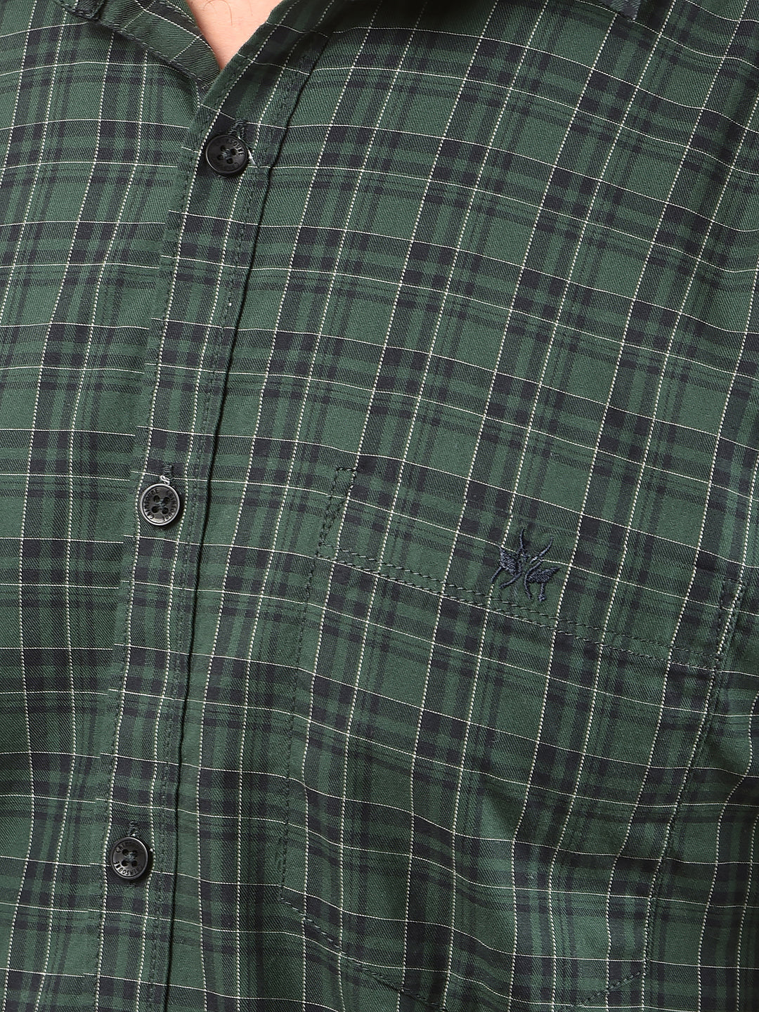 Green Checked 100% Cotton Shirt