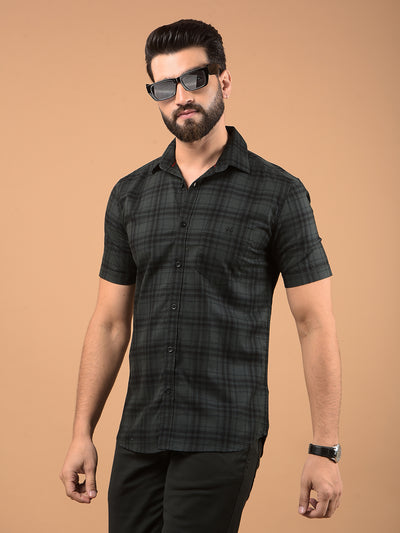 Green Checked 100% Cotton Shirt