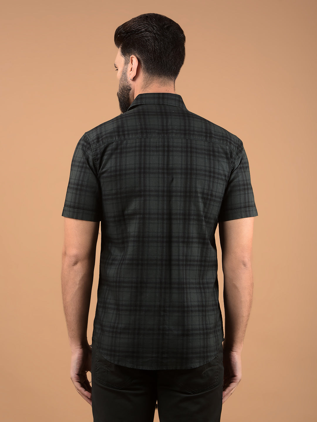 Green Checked 100% Cotton Shirt