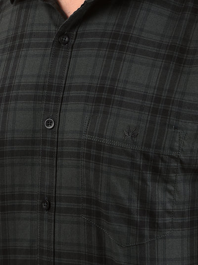 Green Checked 100% Cotton Shirt