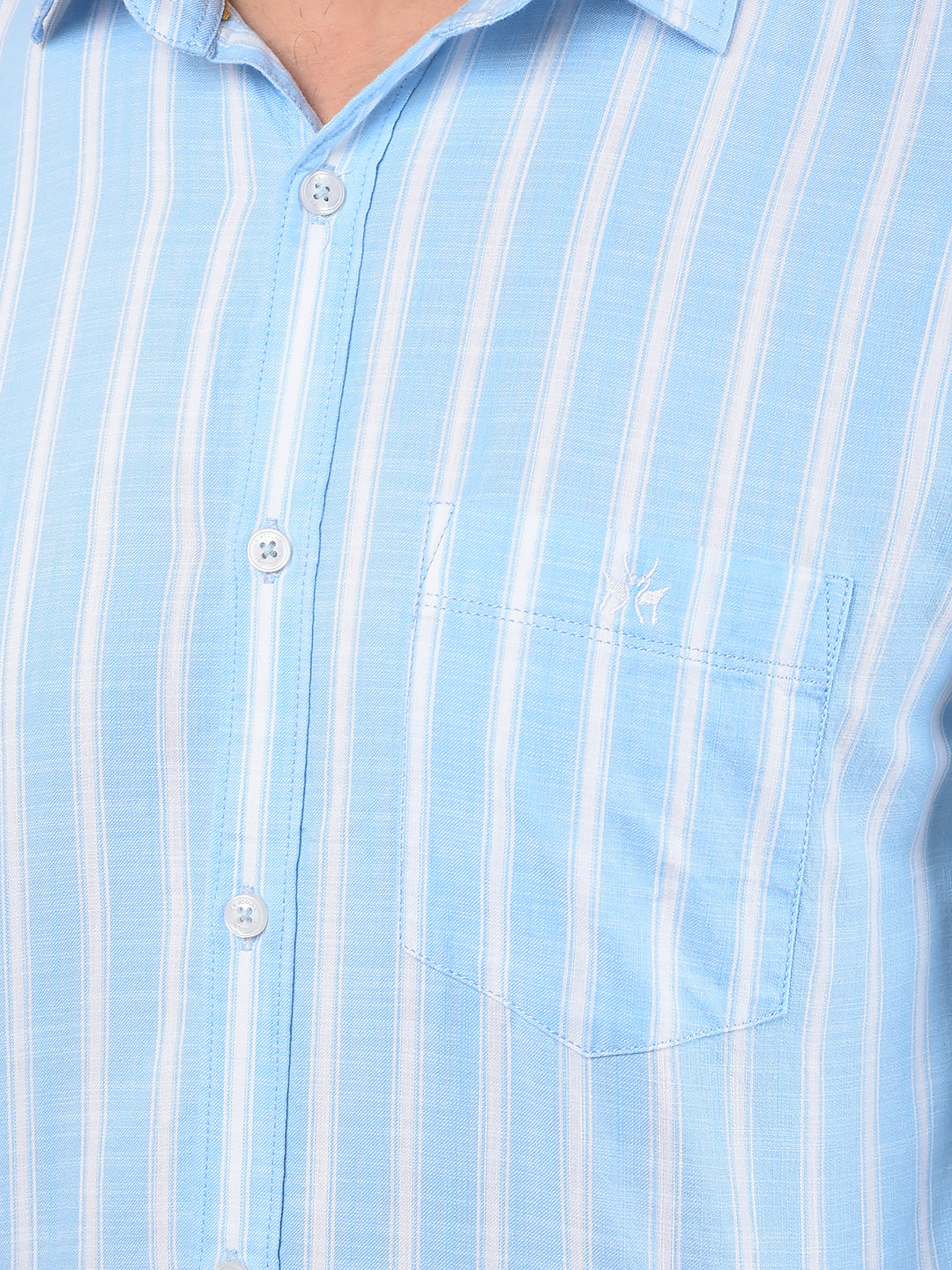 Blue Vertical Stripes 100% Cotton Shirt