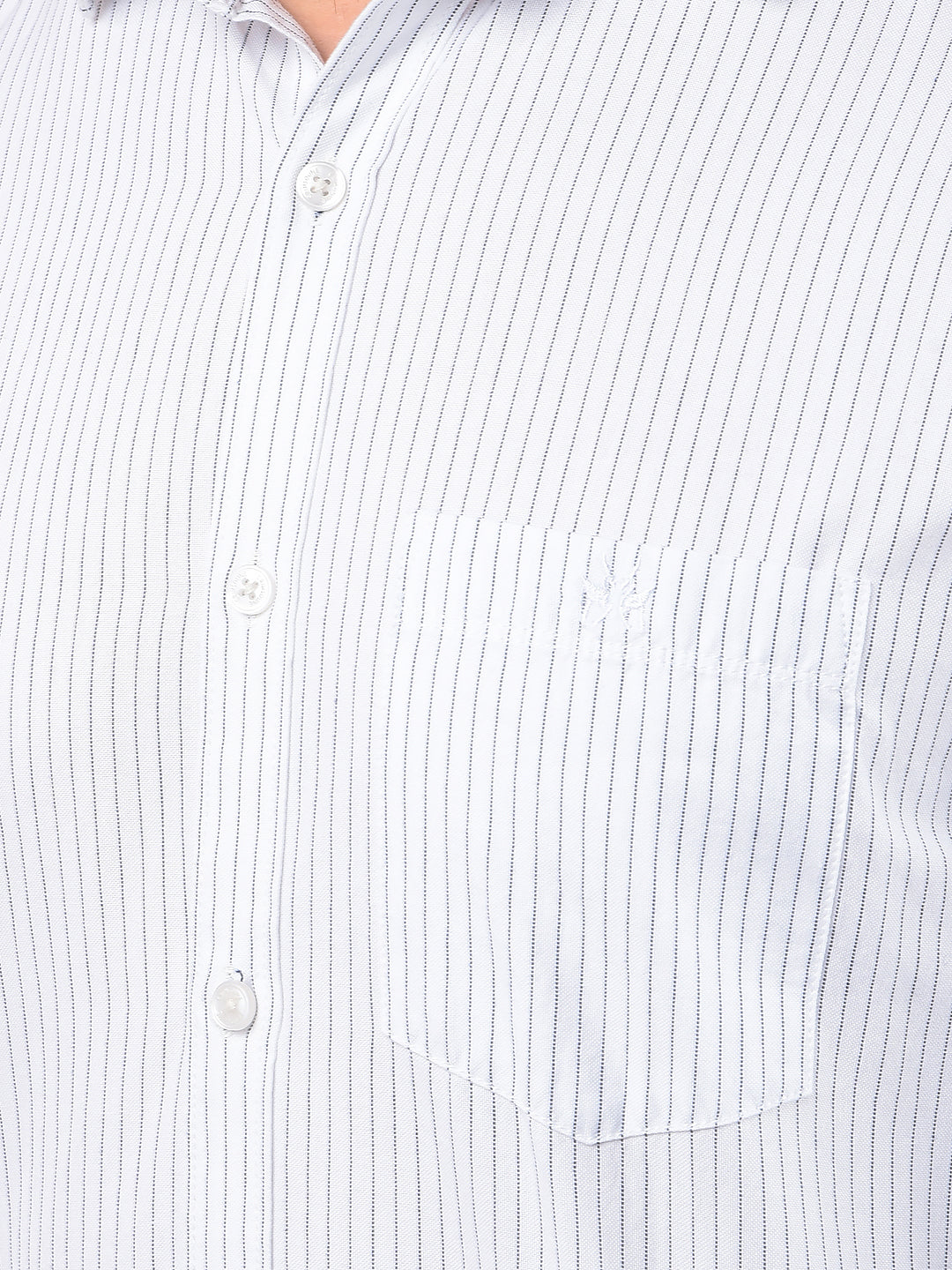 White Vertical Stripes 100% Cotton Shirt