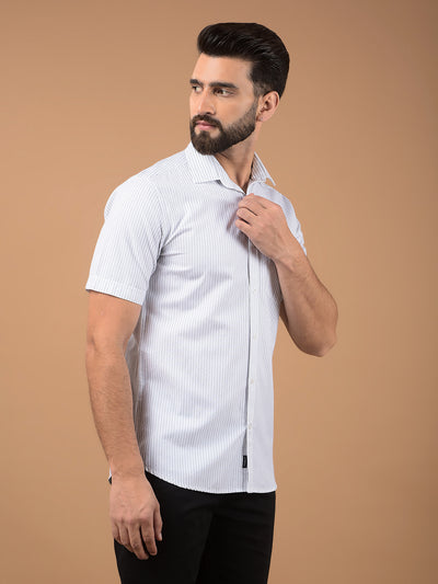 White Vertical Stripes 100% Cotton Shirt