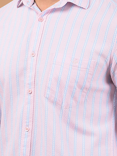 Pink Vertical Stripes 100% Cotton Shirt