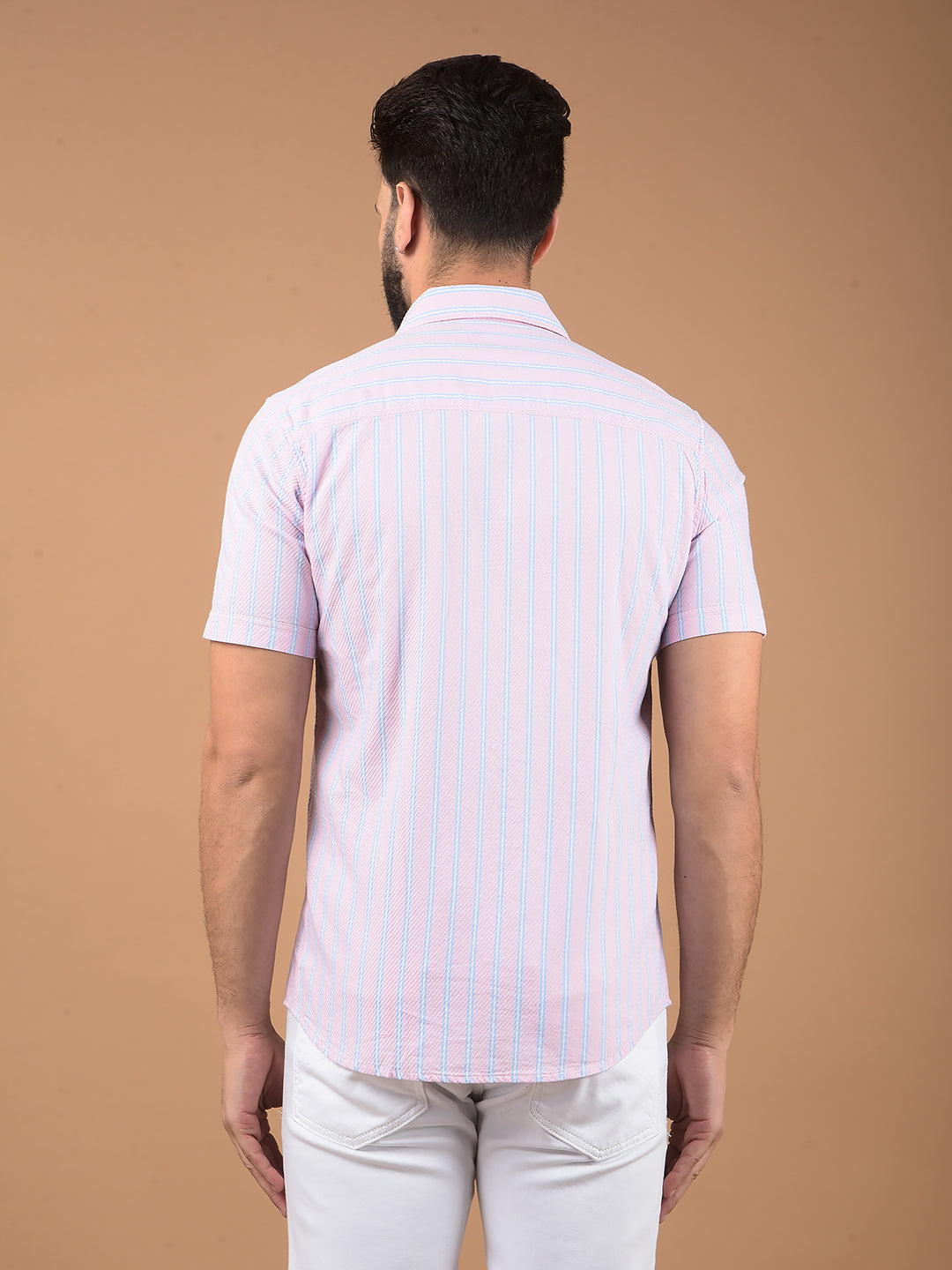 Pink Vertical Stripes 100% Cotton Shirt