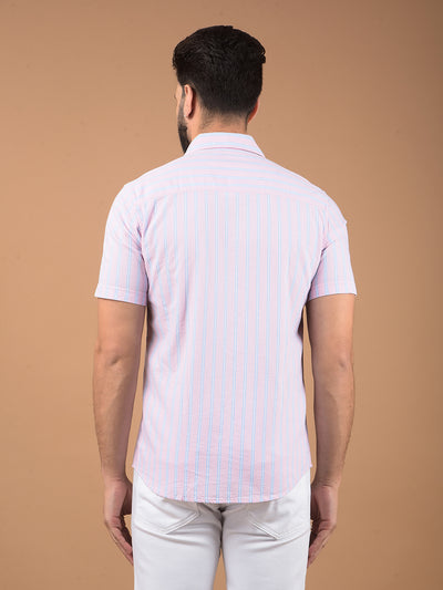 Pink Vertical Stripes 100% Cotton Shirt