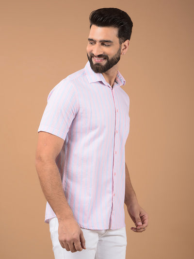 Pink Vertical Stripes 100% Cotton Shirt