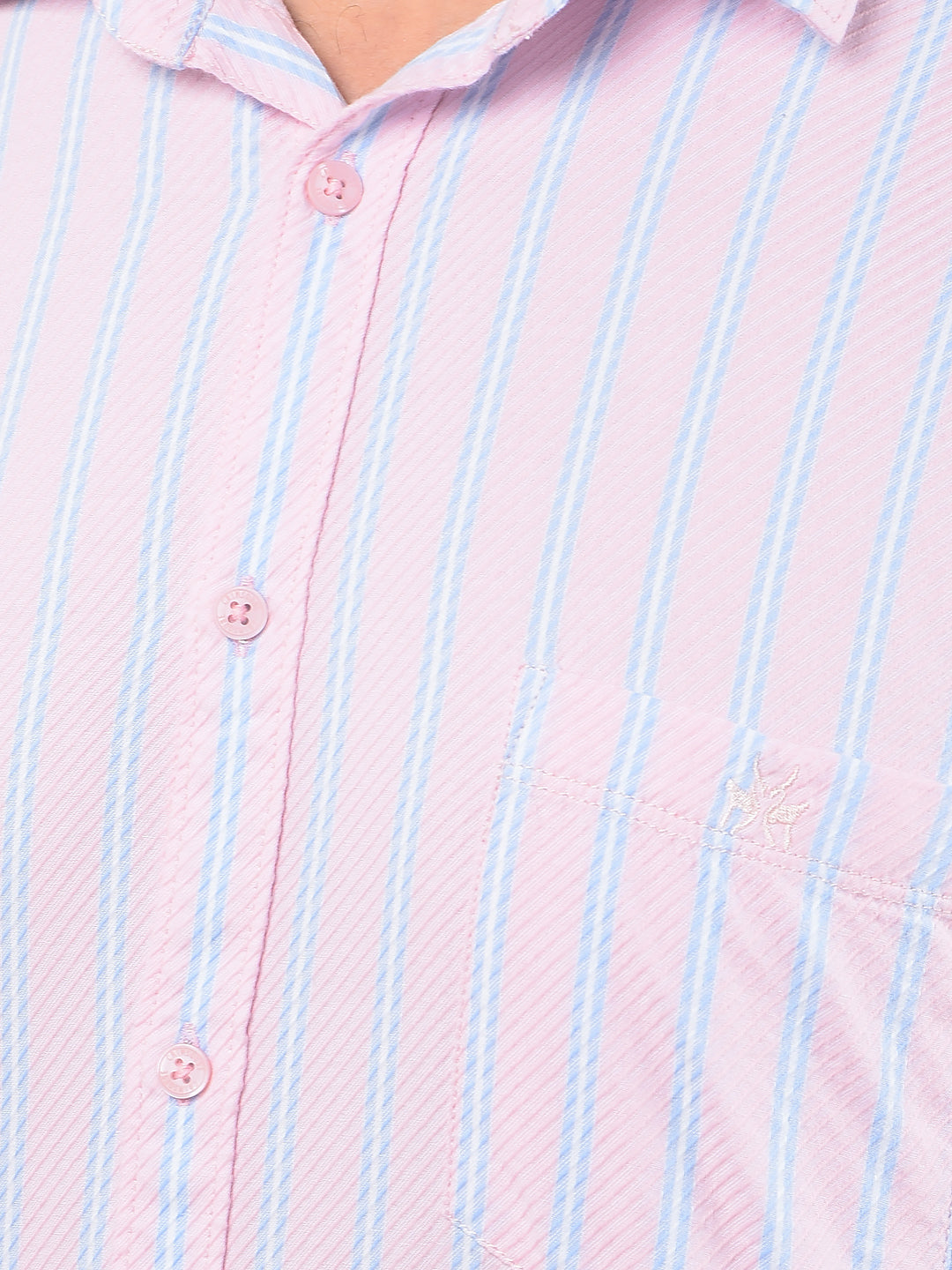 Pink Vertical Stripes 100% Cotton Shirt