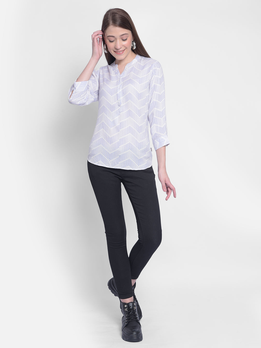 Purple Striped Top-Women Tops-Crimsoune Club