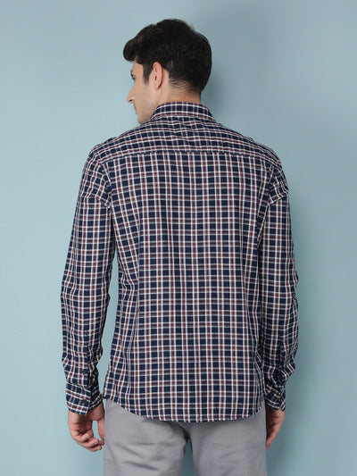 Maroon Checkered 100% Cotton Shirt-Men Shirts-Crimsoune Club