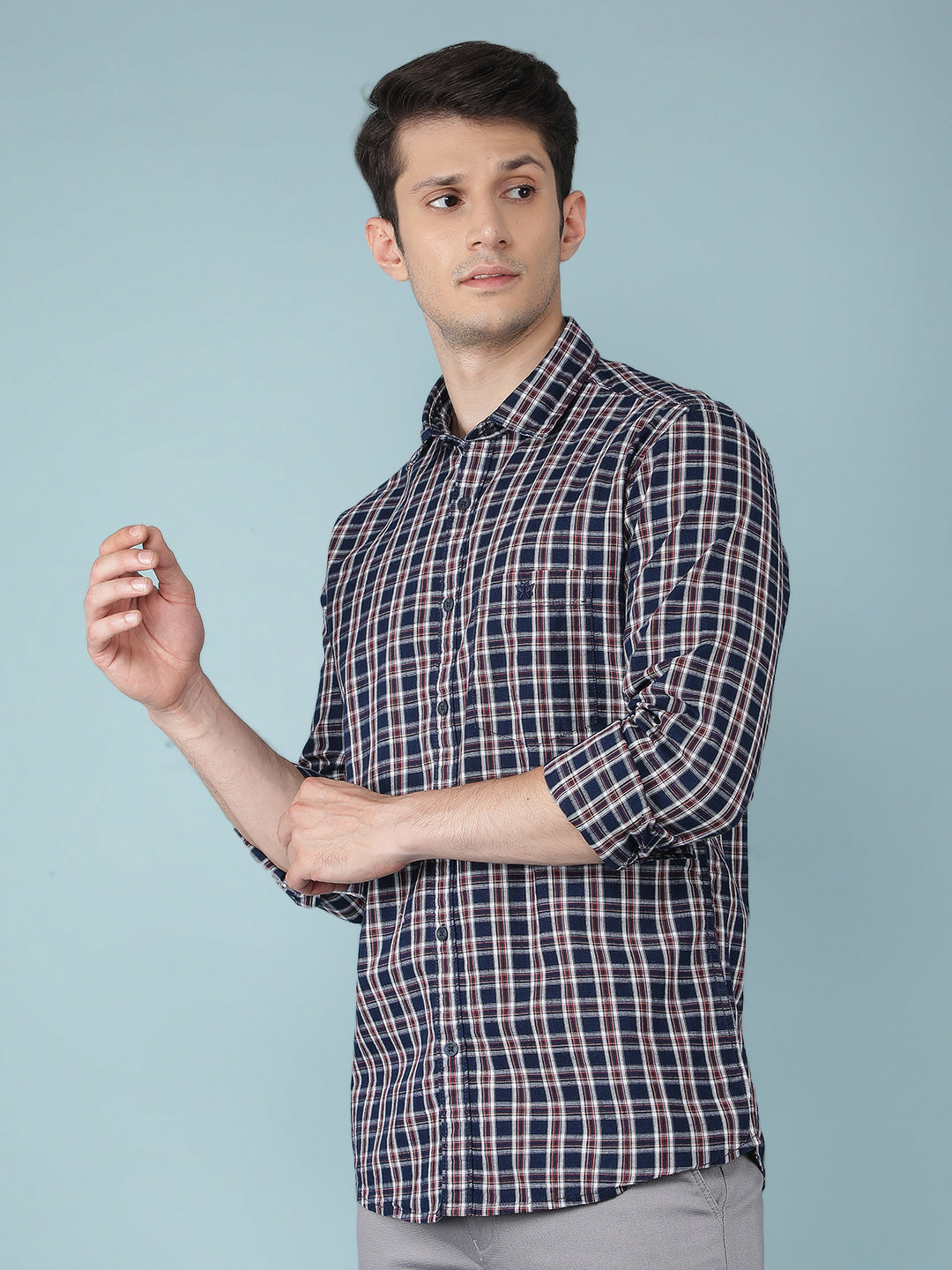 Maroon Checkered 100% Cotton Shirt-Men Shirts-Crimsoune Club