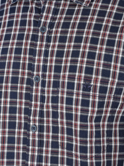 Maroon Checkered 100% Cotton Shirt-Men Shirts-Crimsoune Club