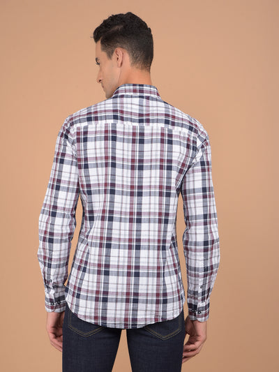 Wine Checked 100% Cotton Shirt-Men Shirts-Crimsoune Club