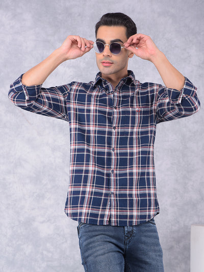 Red Checked 100% Cotton Shirt-Men Shirts-Crimsoune Club