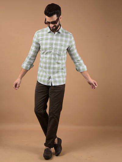 Green Checked 100% Cotton Shirt