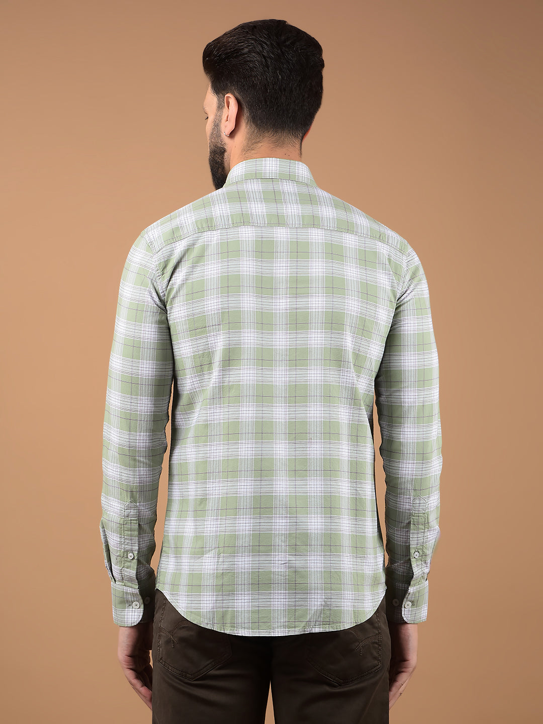 Green Checked 100% Cotton Shirt