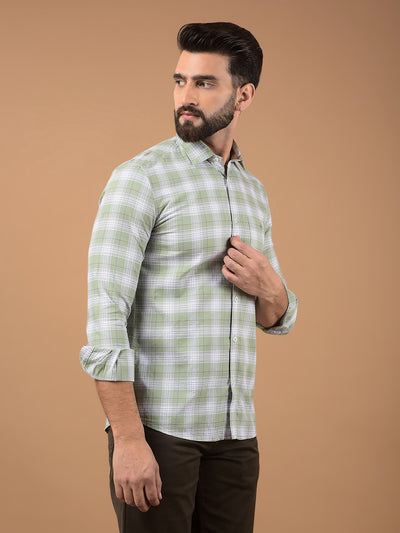 Green Checked 100% Cotton Shirt