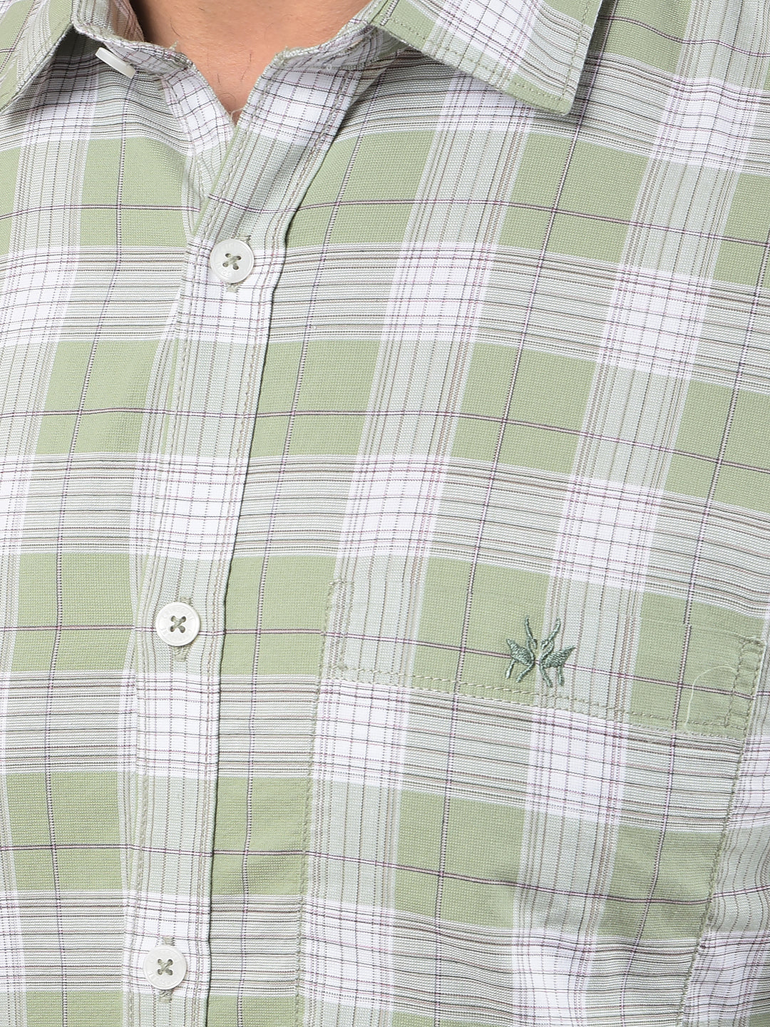 Green Checked 100% Cotton Shirt