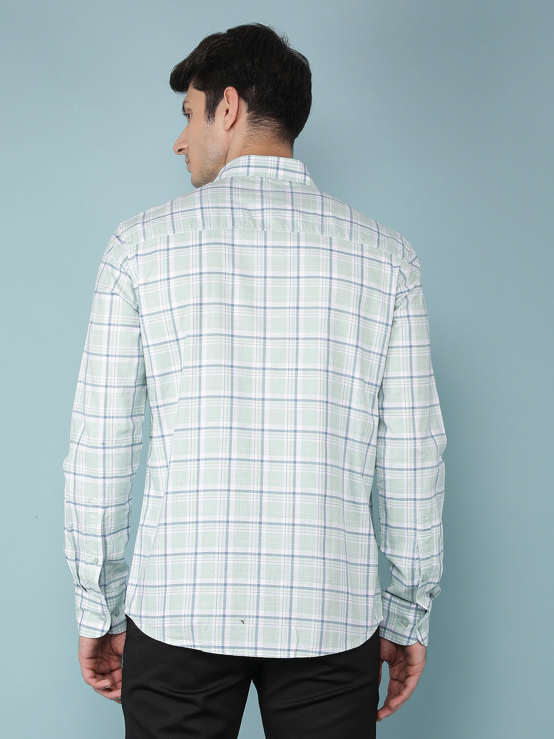 Green Checkered 100% Cotton Shirt-Men Shirts-Crimsoune Club