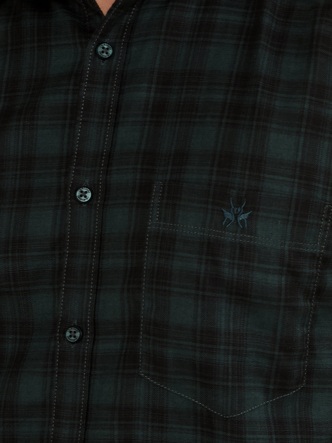 Green Checked 100% Cotton Shirt-Men Shirts-Crimsoune Club