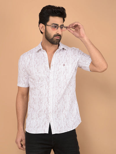 Pink Printed 100% Cotton Shirt-Men Shirts-Crimsoune Club